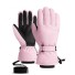 Teplé zimní rukavice Lyžařské unisex rukavice Sněhové rukavice pro muže i ženy Voděodolné prodyšné rukavice na lyže a snowboard růžová