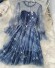 Tiulowa sukienka w gwiazdki niebieski