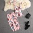 Top i spódnica damska B994 różowy