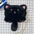 Torebka damska wykonana ze sztucznego futra kota czarny