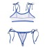 Transparenter BH und Tanga für Damen P1098 blau