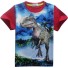Tricou 3D pentru băiat cu imprimeu dinozaur J1938 roșu