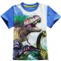 Tricou 3D pentru băiat cu imprimeu dinozaur J1939 albastru