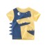 Tricou băiat cu dinozaur B1392 galben deschis