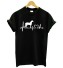 Tricou dama cu imprimeu - Heartbeat si cal J1797 negru