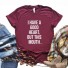 Tricou de damă cu imprimeu amuzant B324 burgundy