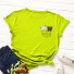 Tricou de damă cu imprimeu de pisică B289 verde neon