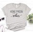 Tricou de dama cu imprimeu honeymoon gri