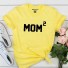 Tricou de dama cu imprimeu Mom galben