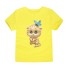 Tricou de fată cu o pisică drăguță - 12 culori galben