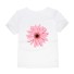 Tricou fetita cu imprimeu flori J3489 alb