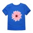 Tricou fetita cu imprimeu flori J3489 albastru