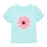 Tricou fetita cu imprimeu flori J3489 albastru deschis