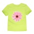 Tricou fetita cu imprimeu flori J3489 verde