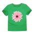 Tricou fetita cu imprimeu flori J3489 verde inchis