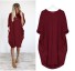 Tricou lung oversize pentru femei burgundy