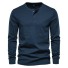 Tricou pentru bărbați cu mâneci lungi T2140 albastru inchis