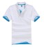 Tricou polo Jay J3518 pentru bărbați albastru deschis-alb