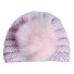 Turban pentru copii cu pompon violet deschis