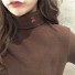 Turtleneck pentru femei A2322 maro