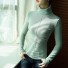 Turtleneck pentru femei B35 verde deschis