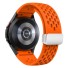 Uhrenarmband für Samsung Galaxy Watch 4/5/6, 40 mm, Silikon-Uhrenarmband mit weißer Schnalle orange