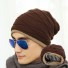 Unisex zimní pletená čepice ve více barvách kávová