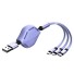 USB 3 in 1 Wickelkabel lila