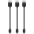 USB-auf-Micro-USB-Ladekabel 3-tlg schwarz