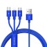 USB-auf-Micro-USB-/USB-C-/Lightning-K665-Ladekabel blau