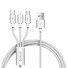 USB-auf-Micro-USB-/USB-C-/Lightning-K665-Ladekabel silbern