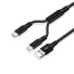 USB-auf-USB-C-/Micro-USB-Ladekabel schwarz