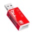 USB čítačka pamäťových kariet J65 červená