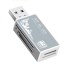 USB čítačka pamäťových kariet J65 strieborná
