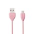 USB - Micro USB / Lightning K652 adatkábel rózsaszín