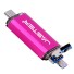 USB OTG flash disk 3v1 tmavě růžová