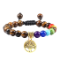 Verstellbares Tigerauge-Sieben-Chakra-Armband golden