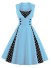 Vintage-Damenkleid mit Punkten hellblau