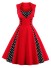 Vintage-Damenkleid mit Punkten rot