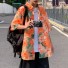 Virágos férfi ing F650 narancs