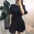 Volánikové letné mini šaty čierna