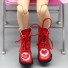 Vysoké topánky pre bábiku červená