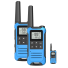 Walkie talkie antenna LCD kijelzővel 2 db nagy hatótávolságú walkie talkie professzionális walkie talkie 22 csatornás nagy teljesítményű walkie talkie LED zseblámpával 17,5 x 5,4 cm kék