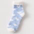 Warme Damensocken mit Herzen blau