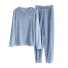 Warmer Damenpyjama P2673 blau