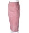 Wąska spódnica damska z rozcięciem J3107 różowy