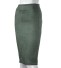 Wąska spódnica damska z rozcięciem J3107 zieleń wojskowa