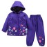 Wasserdichte Jacke und Hose für Mädchen dunkelviolett