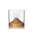 Whisky poháre s dreveným stojanom svetlo hnedá