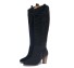 Wildlederstiefel mit Absatz J2725 schwarz